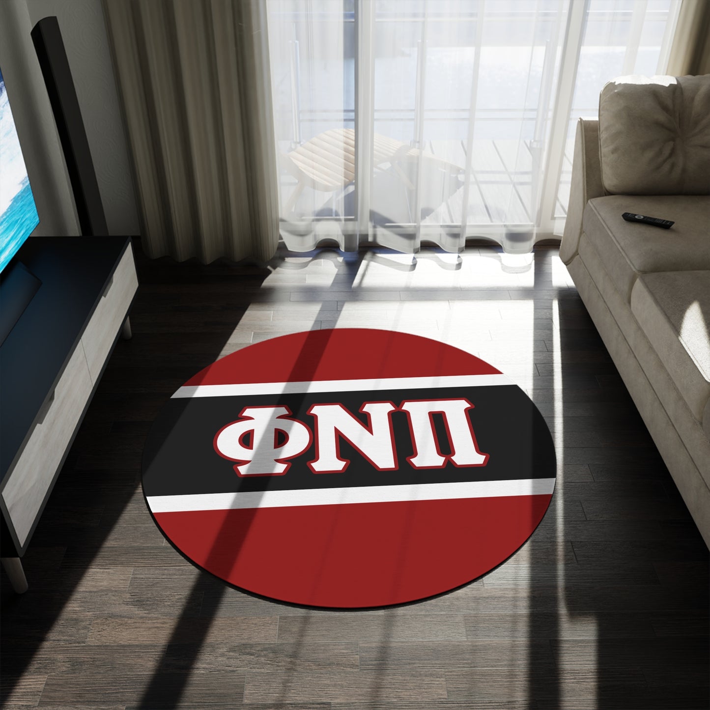 Phi Nu Pi Round Rug