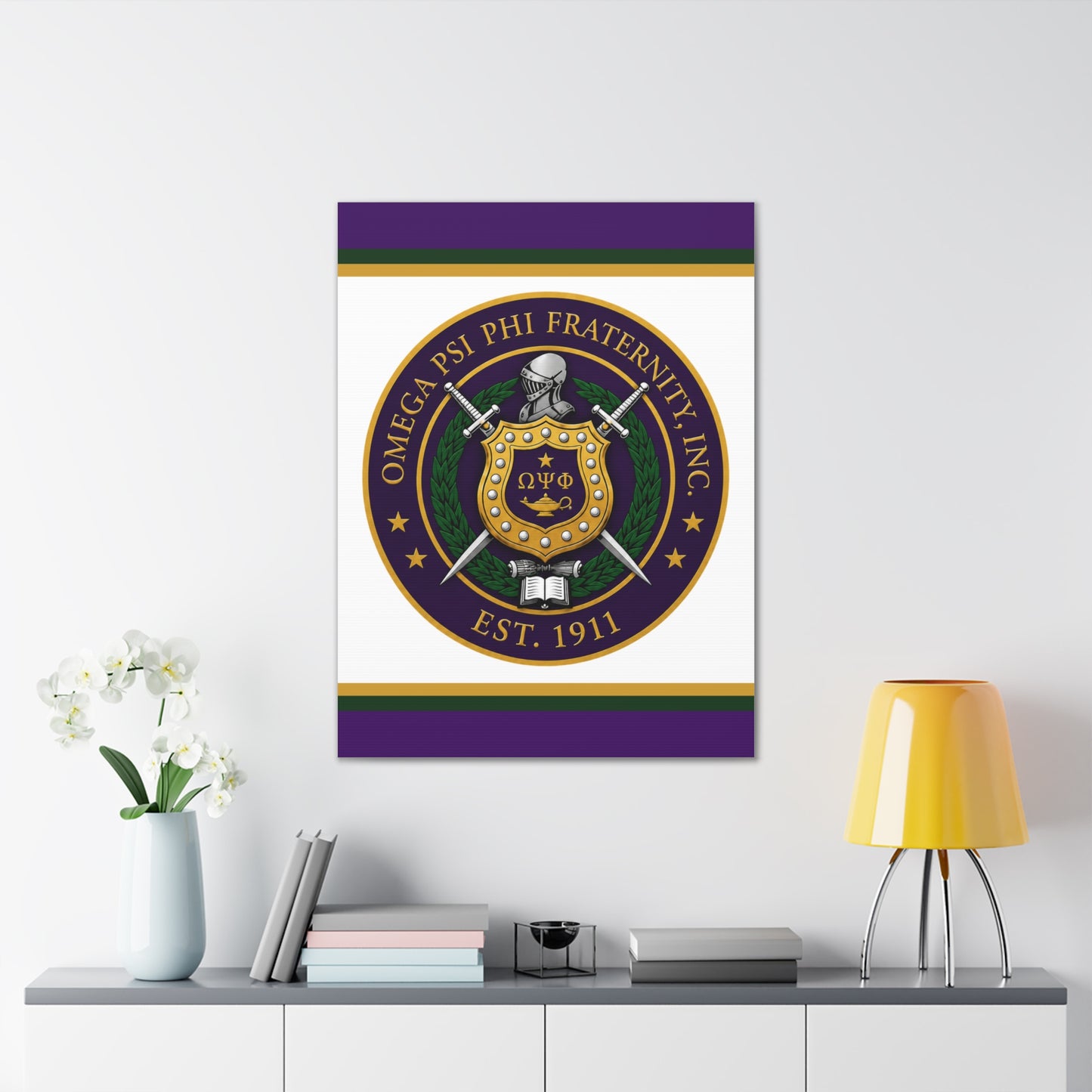 Omega Crest Vertical Wall Canvas