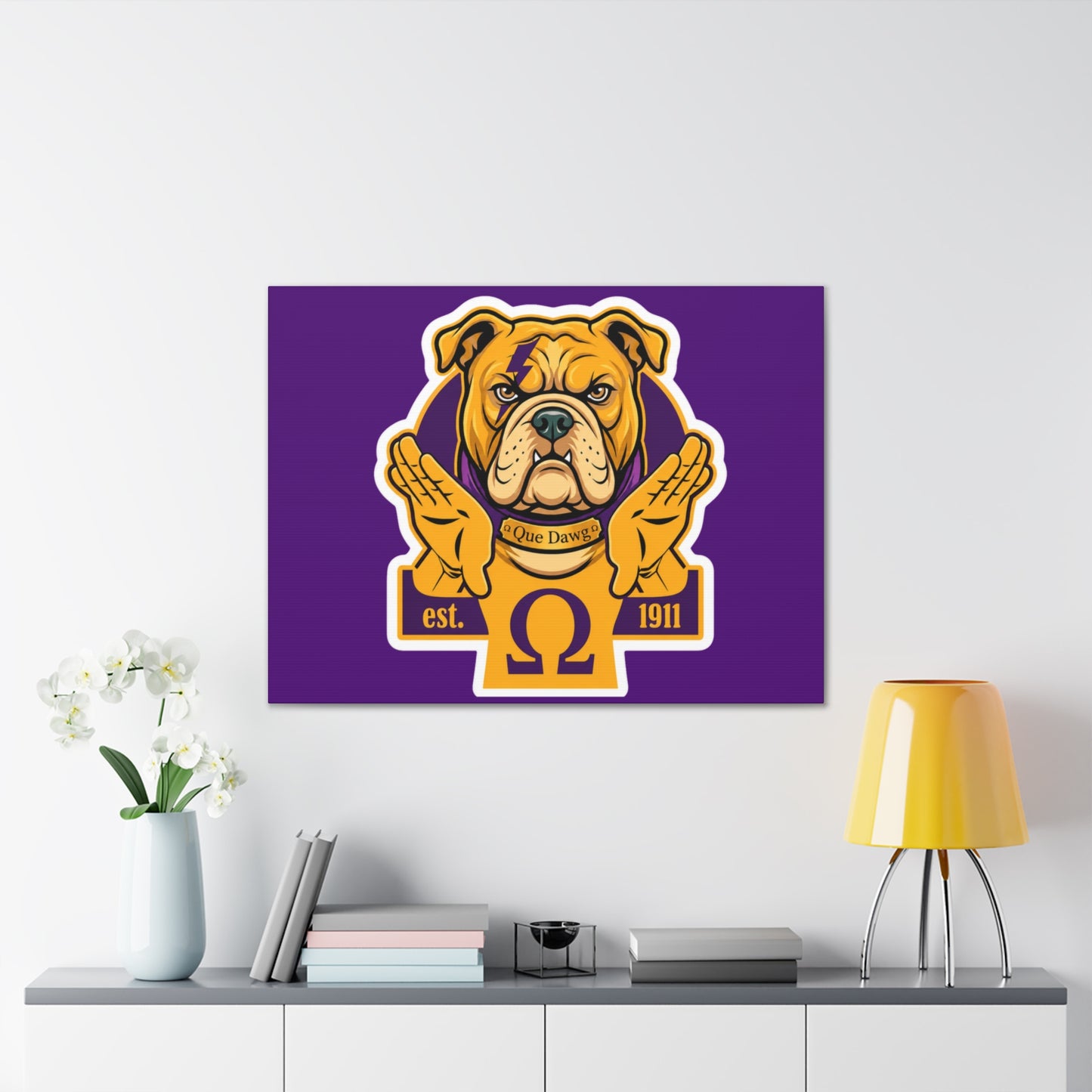 Omega Psi Phi Que Dawg Horizontal Wall Canvas