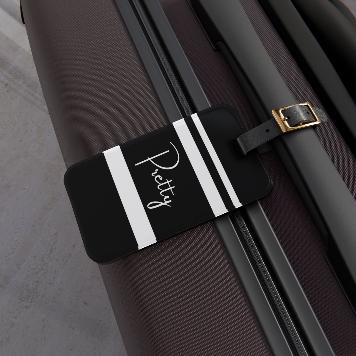 Pretty Black Luggage Tag