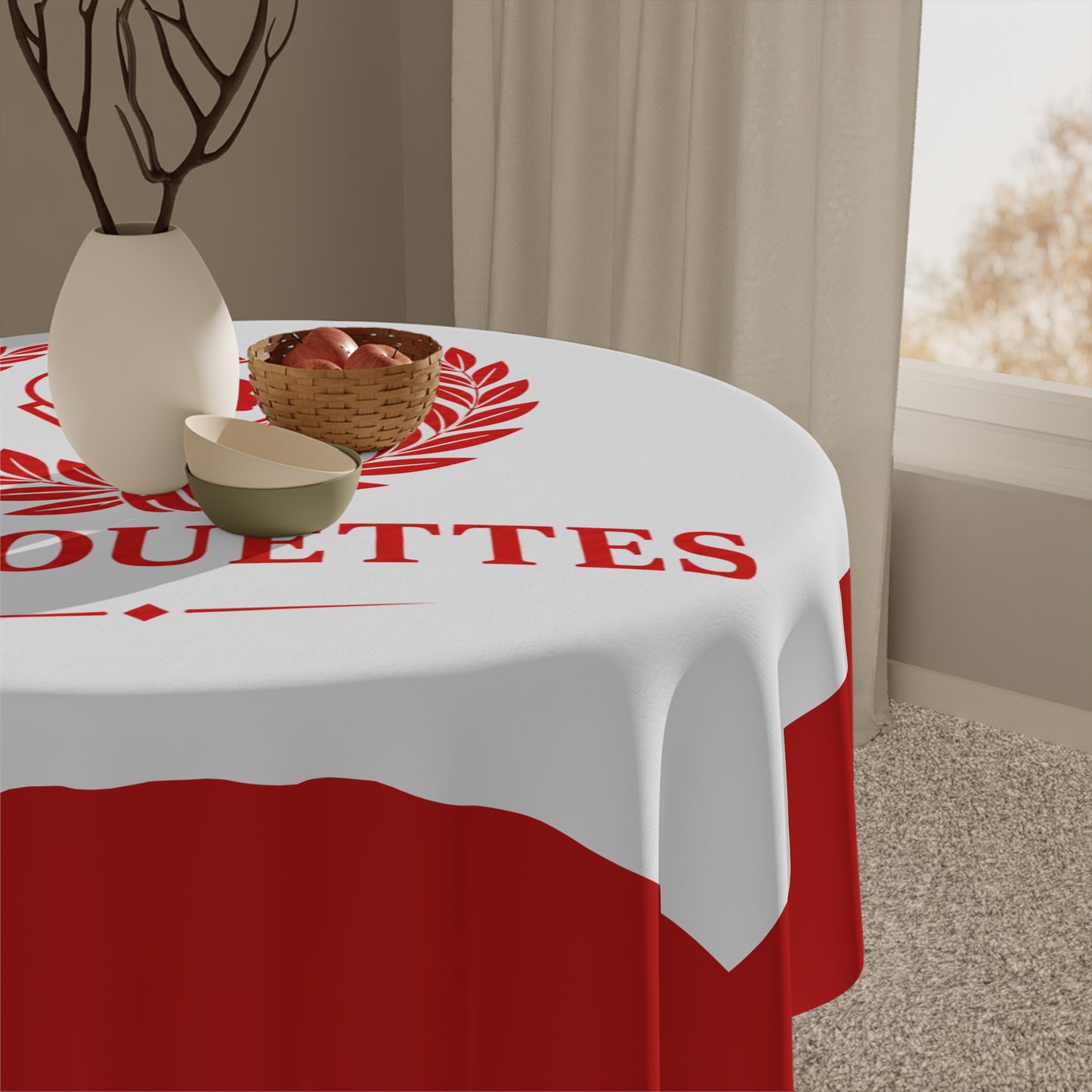 Silhouettes White Tablecloth