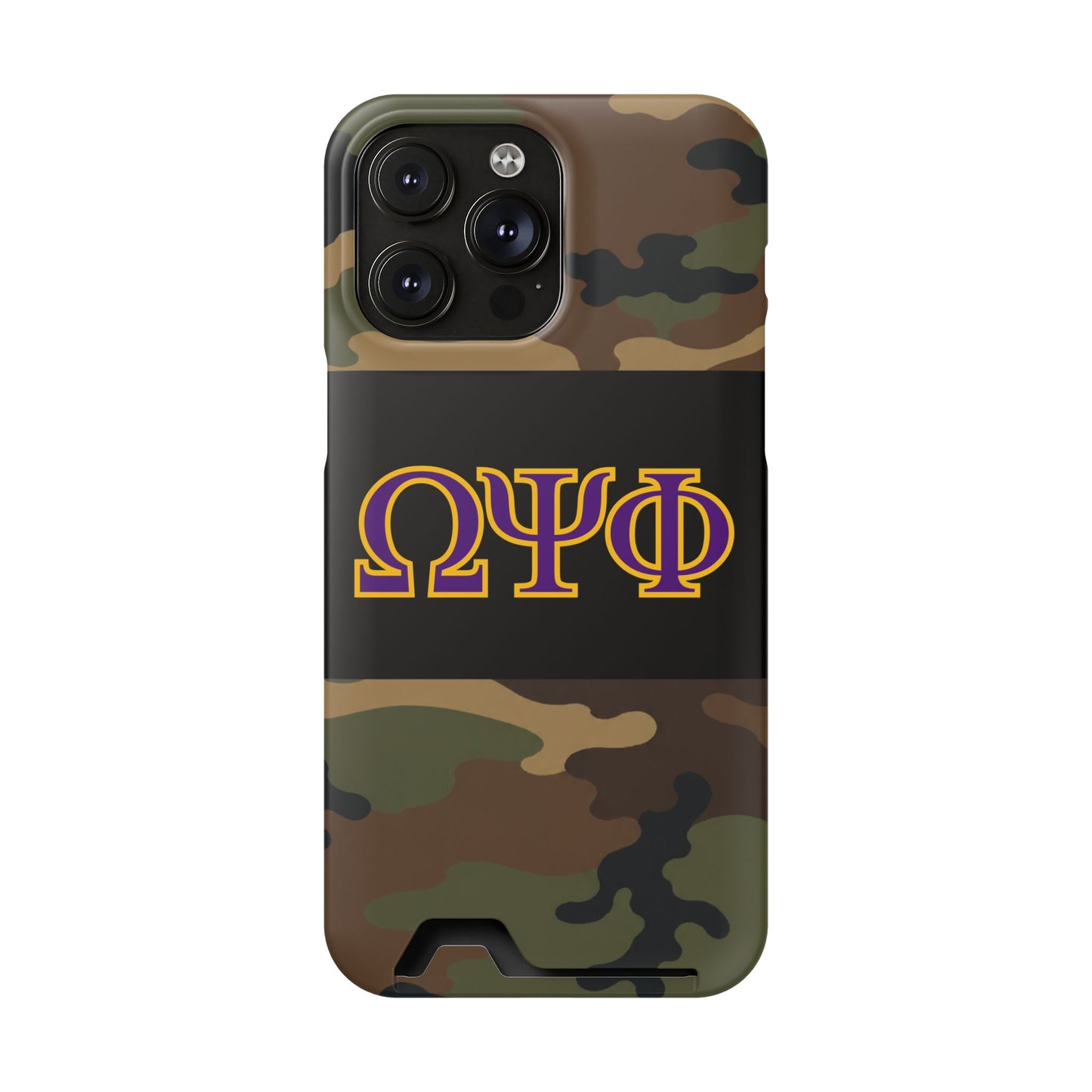 Omega Psi Phi Camo Slim Wallet Phone Card Case
