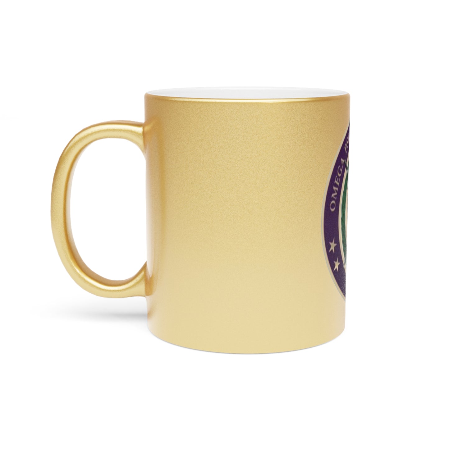 Omega Psi Phi Crest Metallic Gold Mug