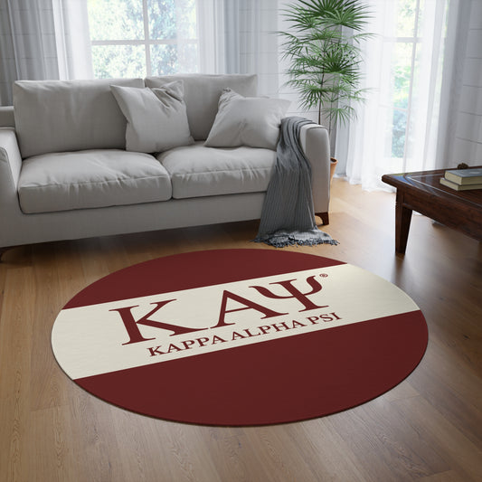 Kappa Alpha Psi Round Rug - Crimson & Cream (60" × 60")