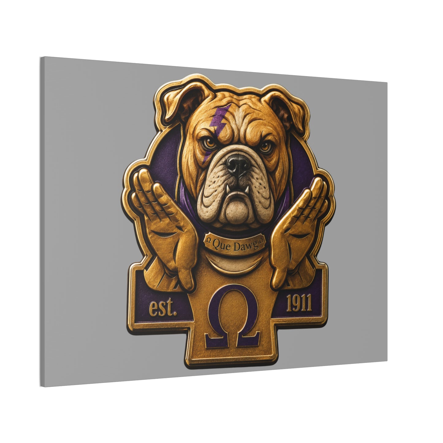 Que Dawg Gray Horizontal Wall Canvas