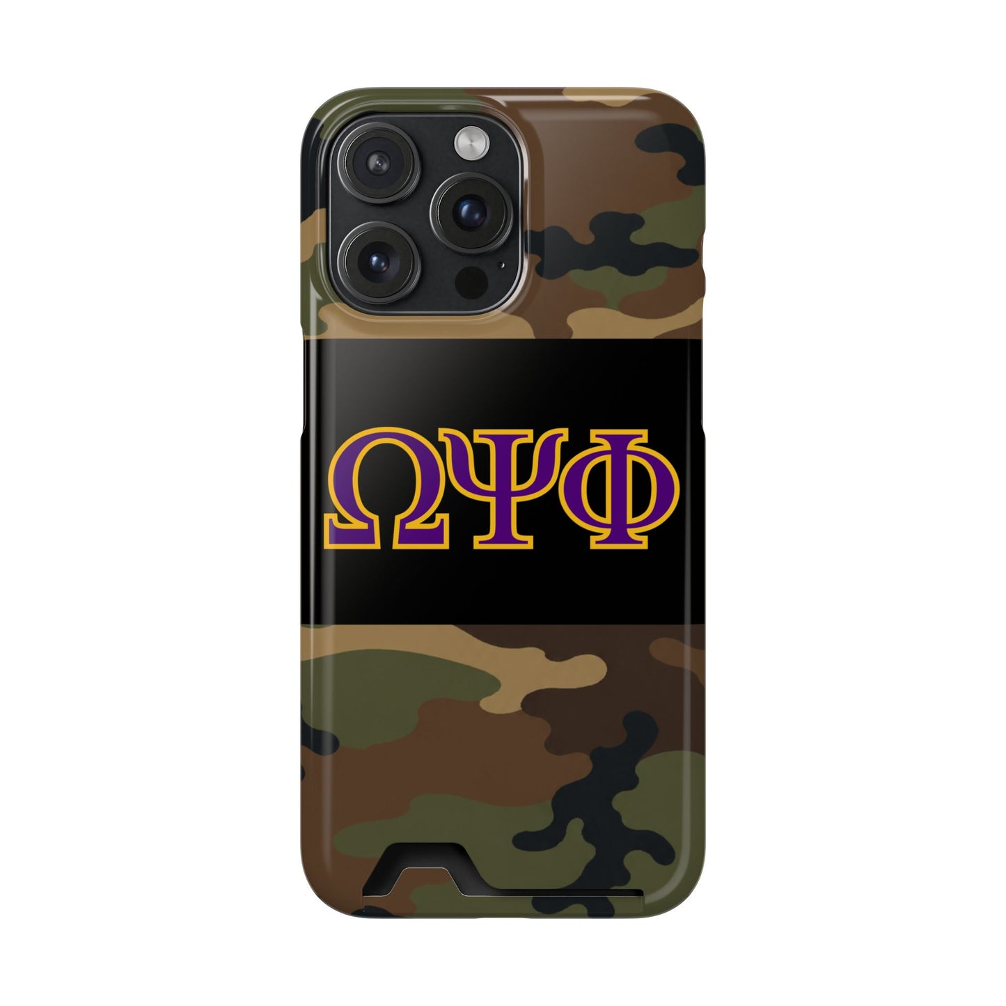 Omega Psi Phi Camo Slim Wallet Phone Card Case