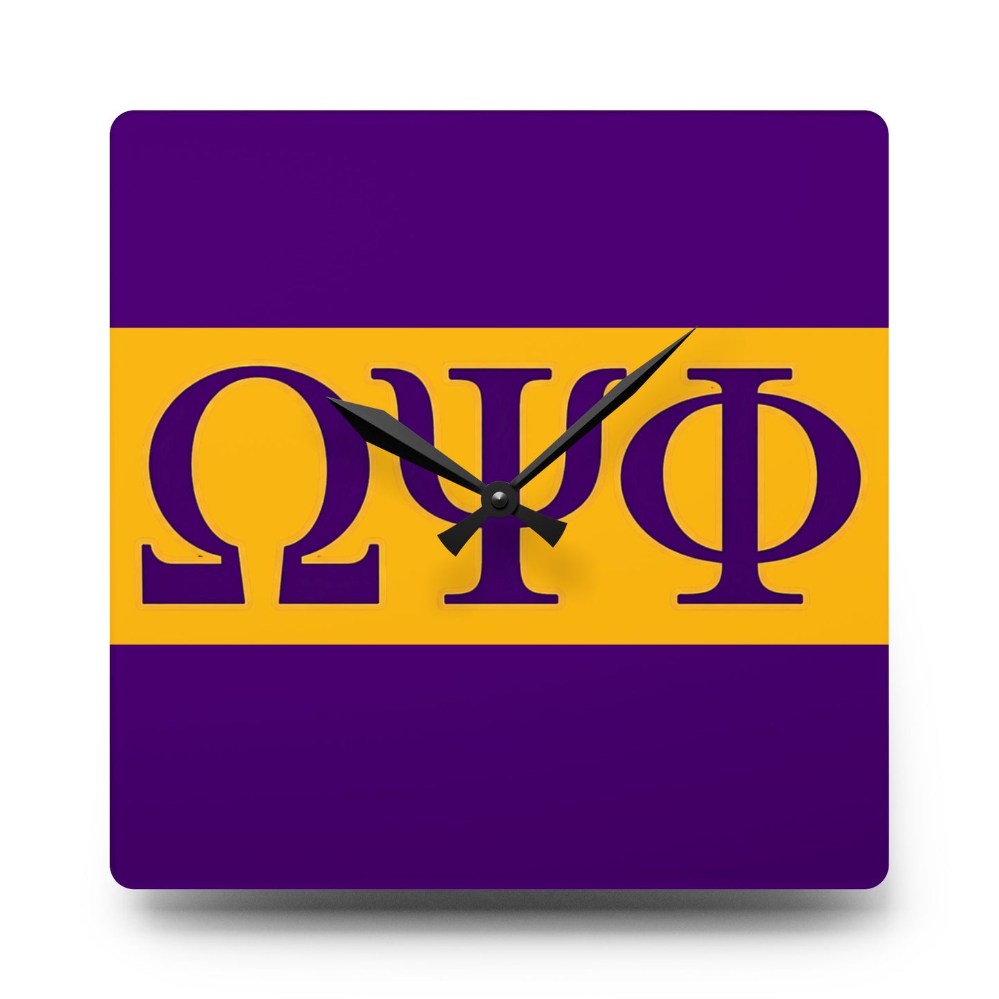 Omega Psi Phi Square Wall Clock