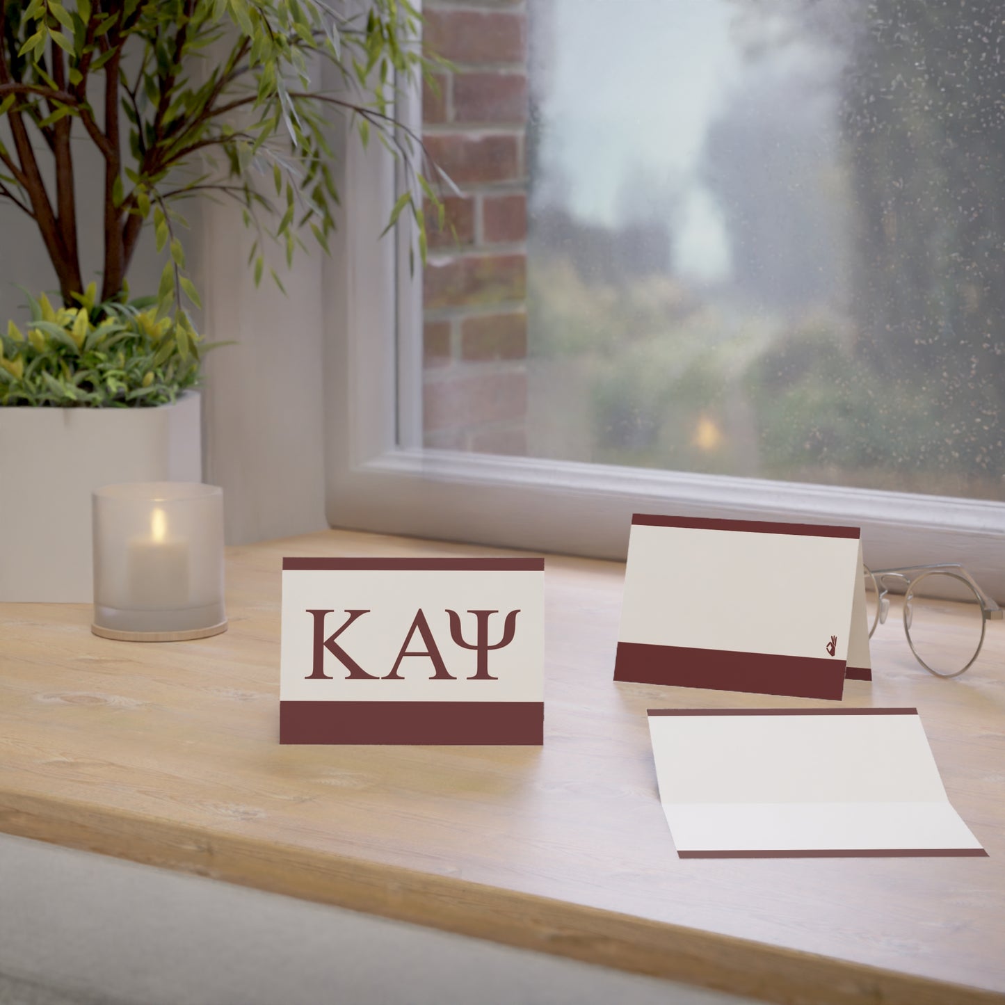 KAPsi Greeting Cards - Crimson & Cream