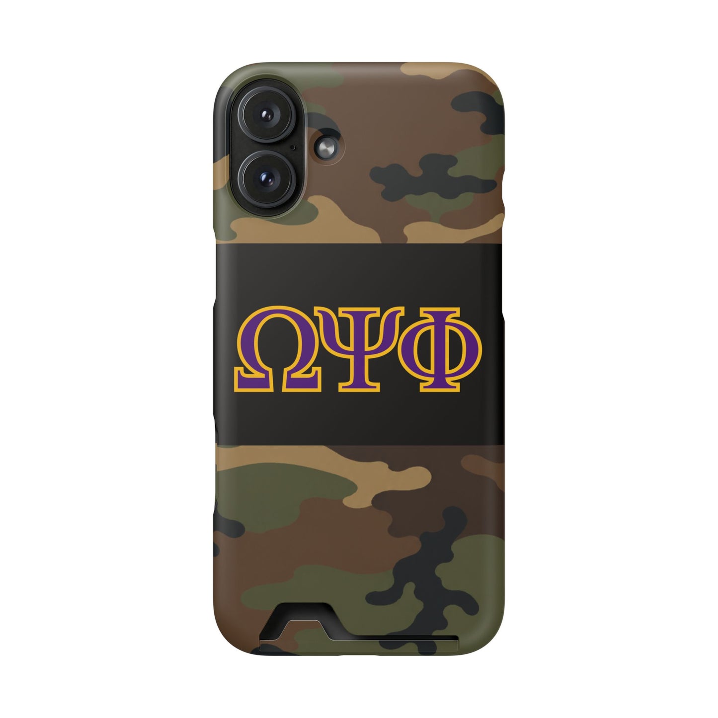 Omega Psi Phi Camo Slim Wallet Phone Card Case