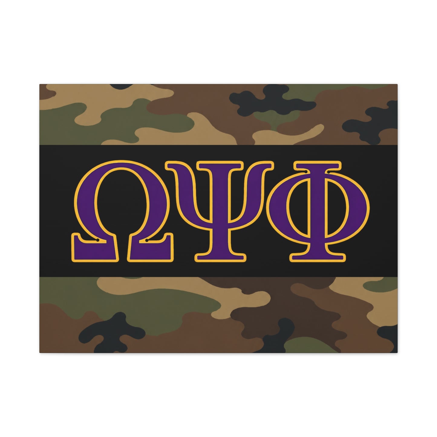 Omega Psi Phi Camo Horizontal Wall Canvas