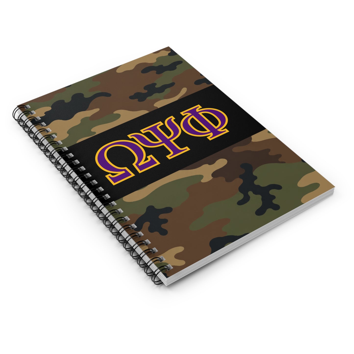 Omega Psi Phi Camo Spiral Notebook