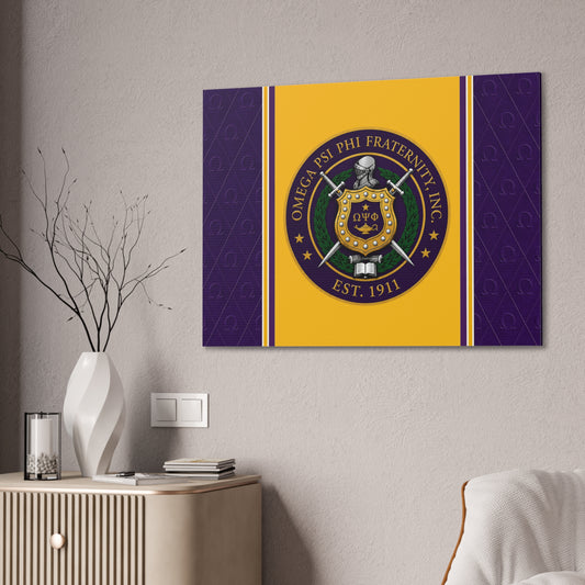 Omega Psi Phi Crest Horizontal Wall Canvas 2.5