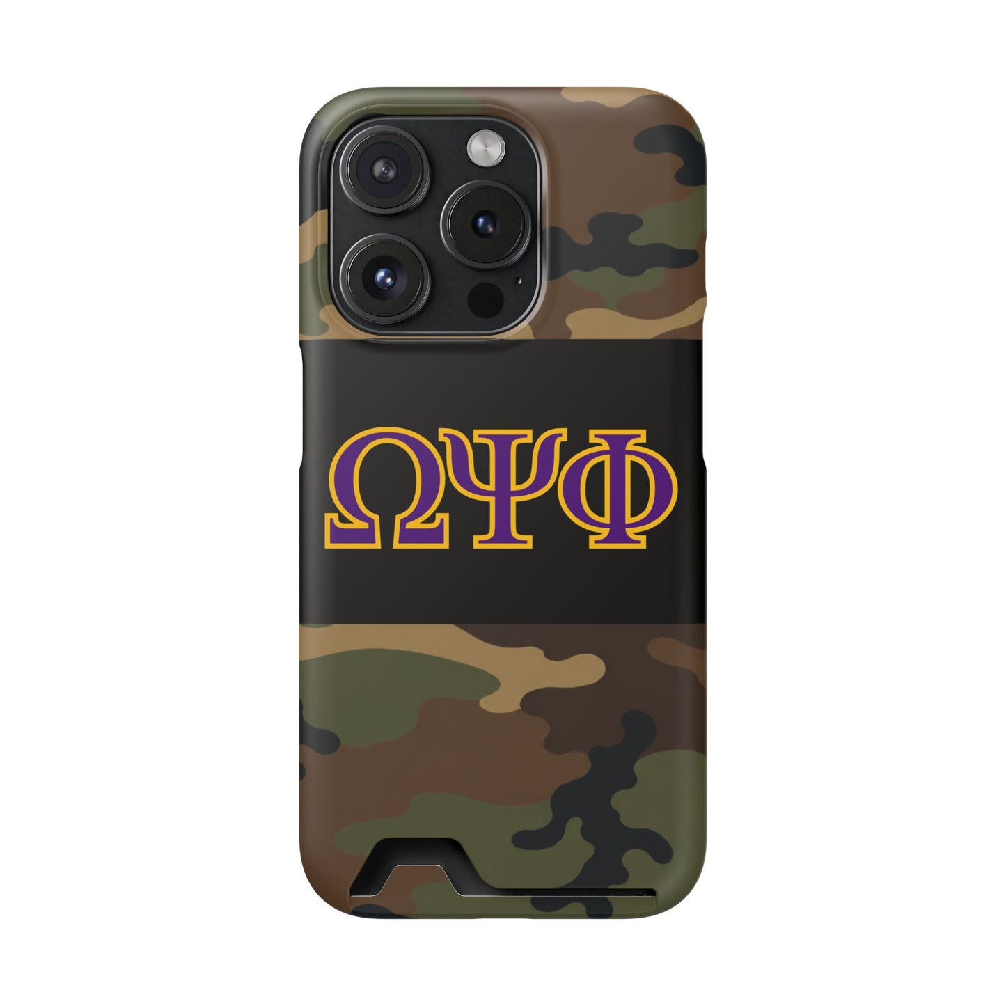 Omega Psi Phi Camo Slim Wallet Phone Card Case