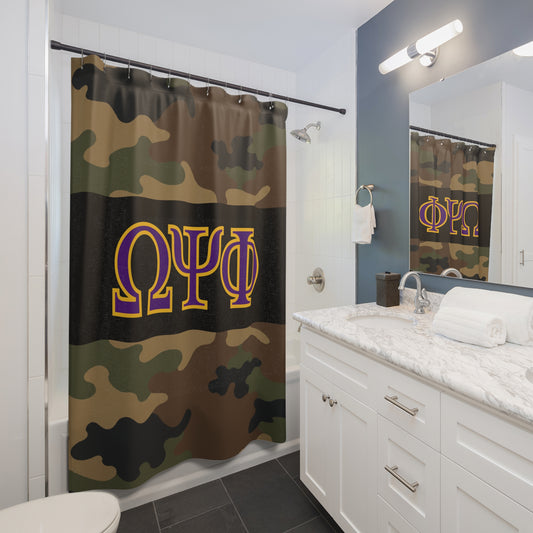 Omega Psi Phi Camo Shower Curtain