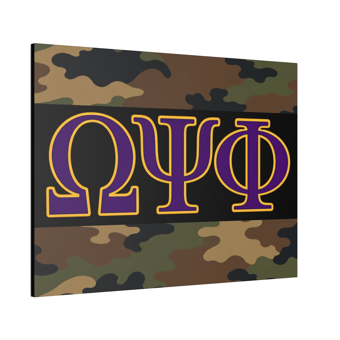 Omega Psi Phi Camo Horizontal Wall Canvas