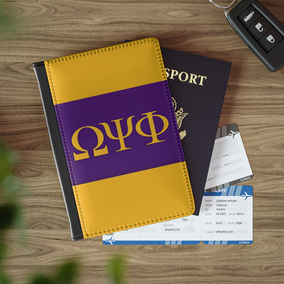 Omega Psi Phi Gold Passport Cover