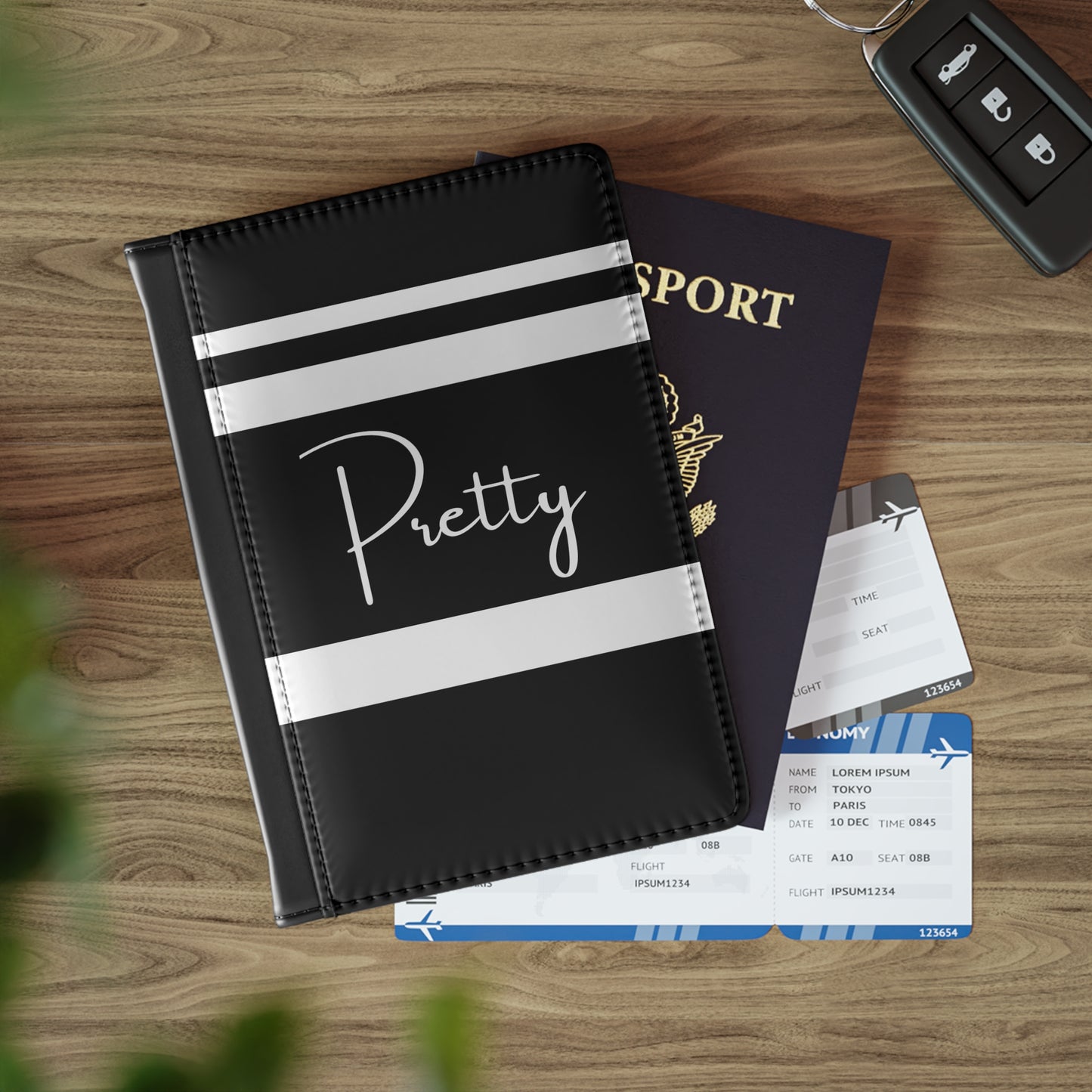 Pretty Black Passport Cover