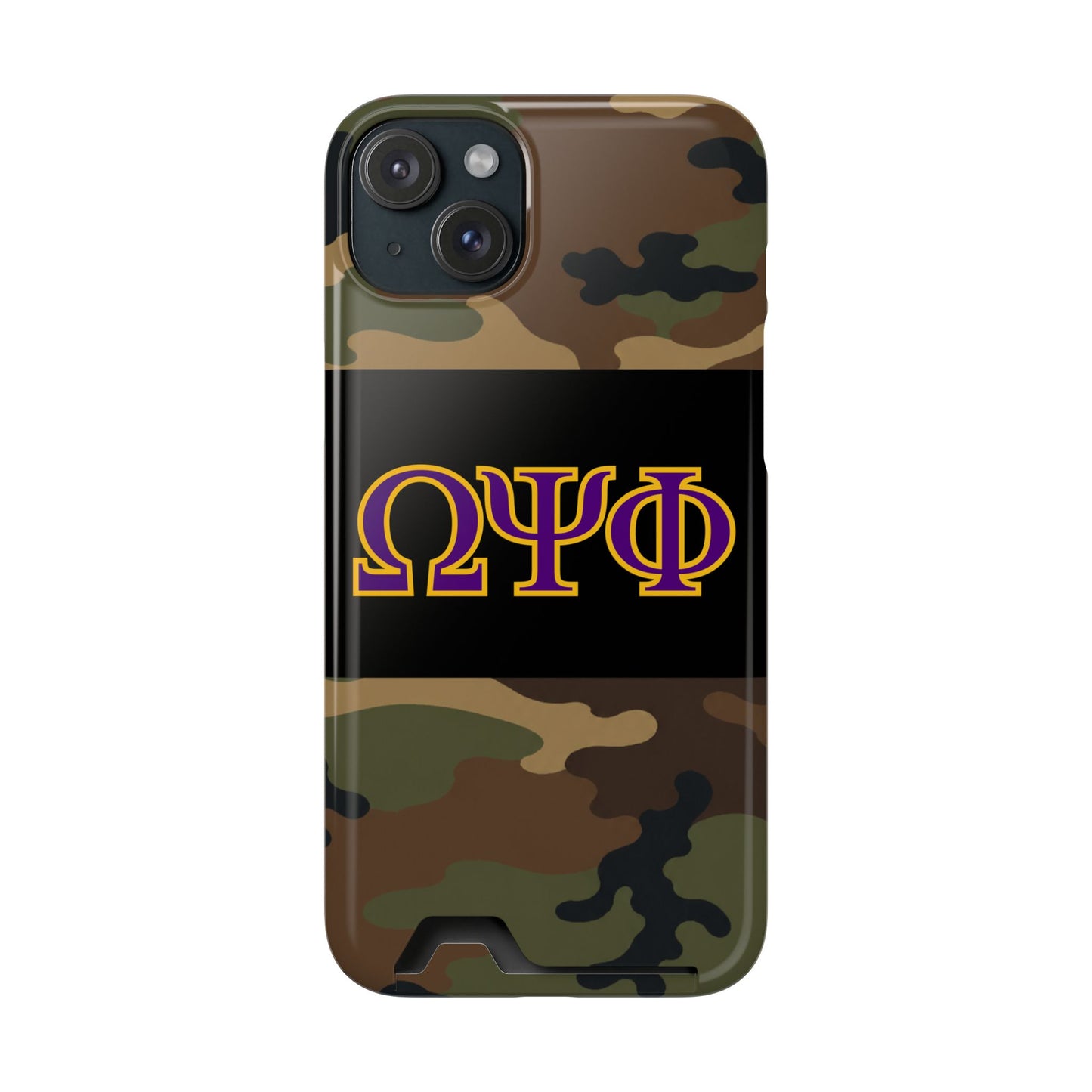 Omega Psi Phi Camo Slim Wallet Phone Card Case