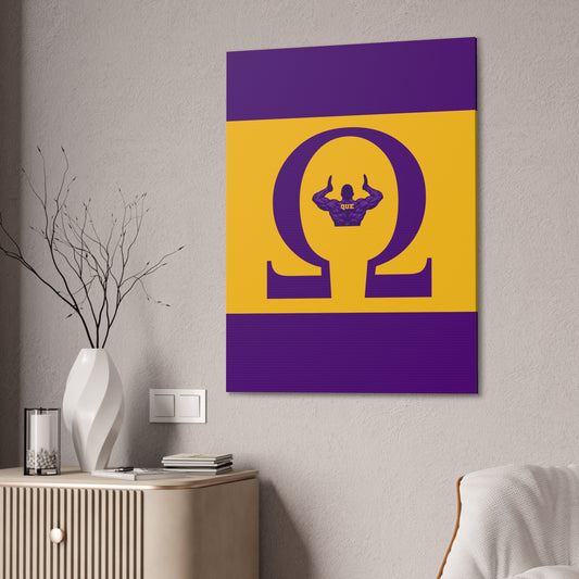 Omega Letter Vertical Wall Canvas