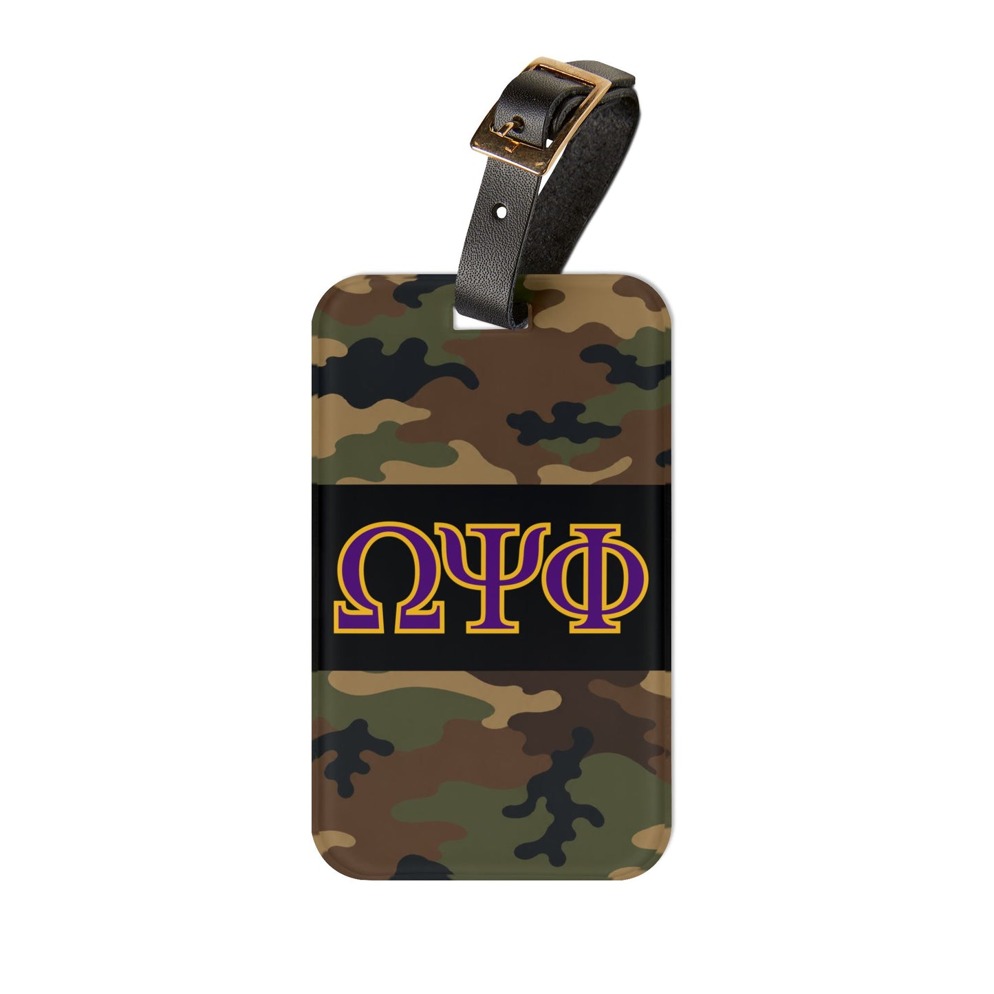 Omega Psi Phi Camo Luggage Tag