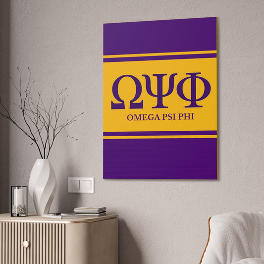 Omega Psi Phi Vertical Wall Art Canvas