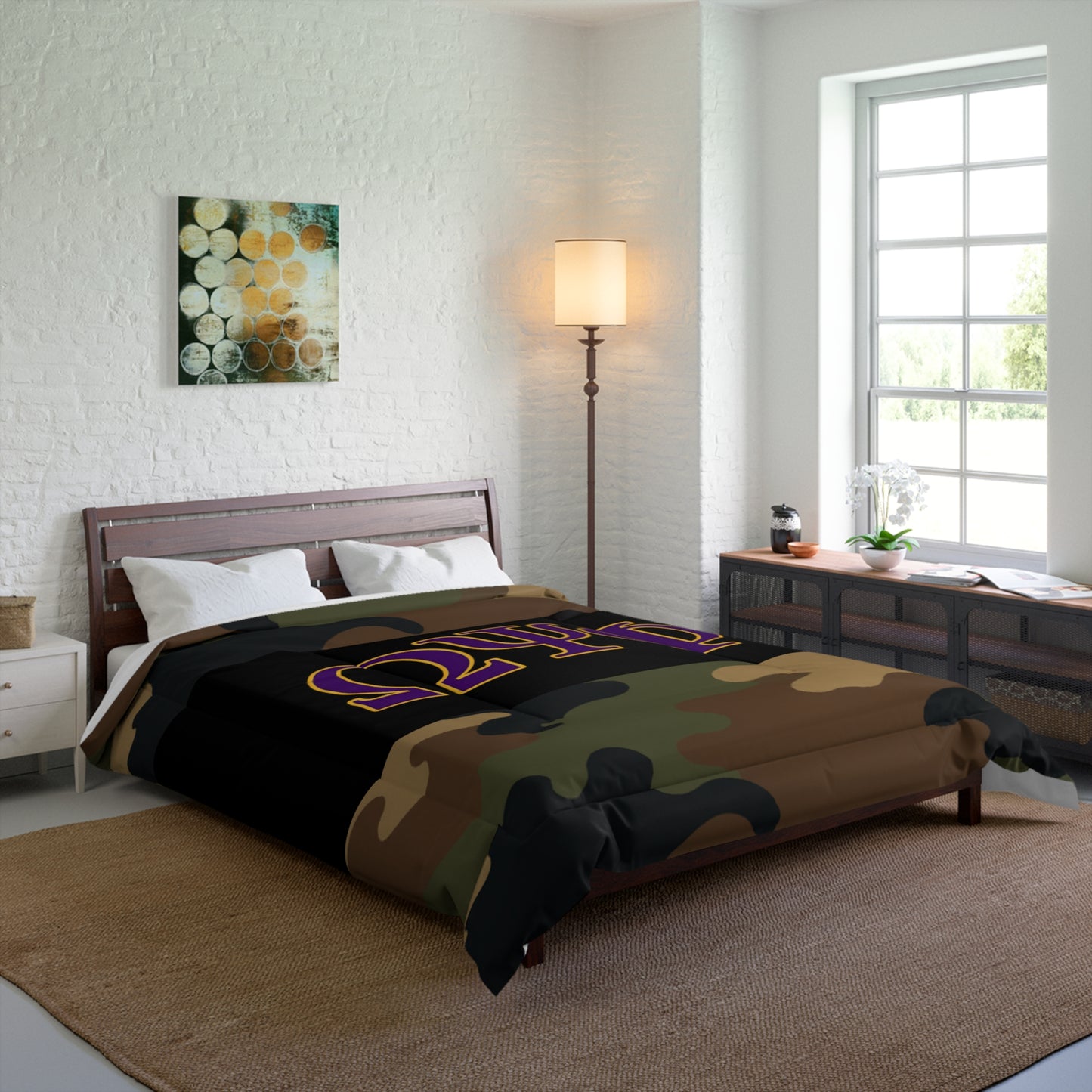 Omega Psi Phi Camo Comforter