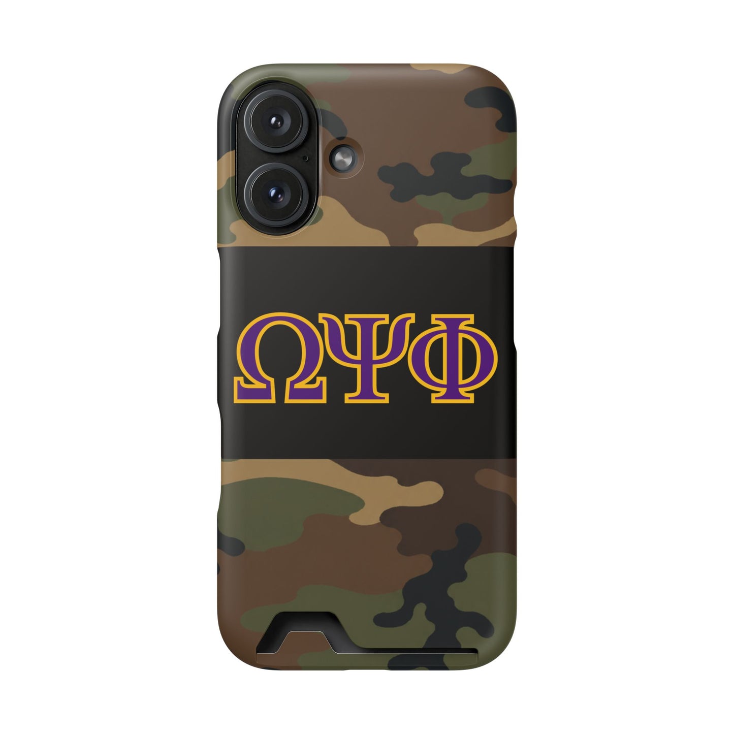 Omega Psi Phi Camo Slim Wallet Phone Card Case