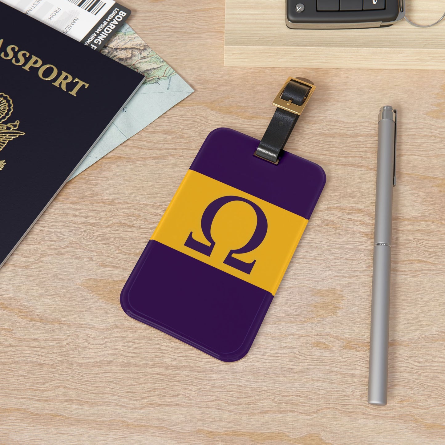 Omega Letter Acrylic Luggage Tag