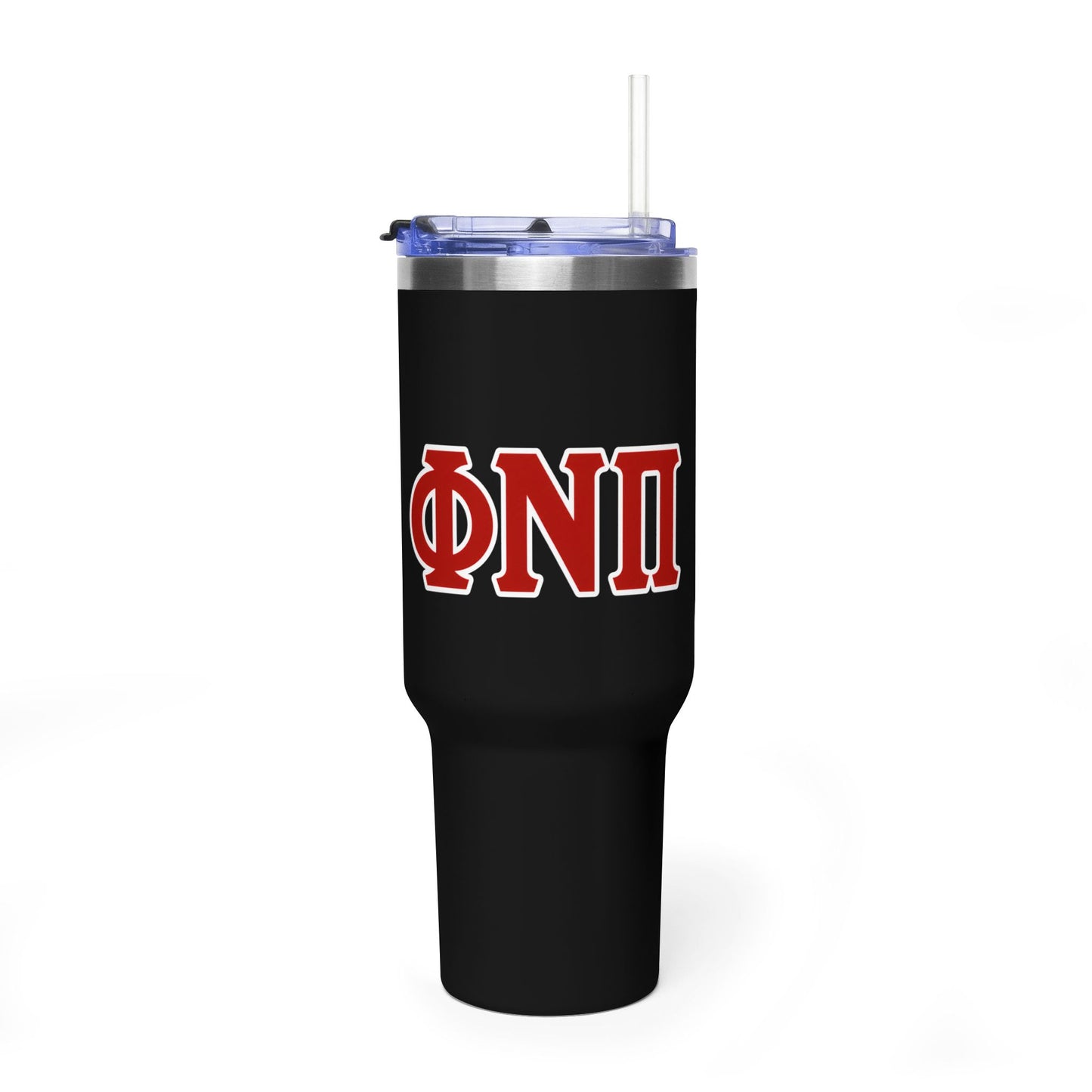 Phi Nu Pi Black Insulated Vacuum Tumbler