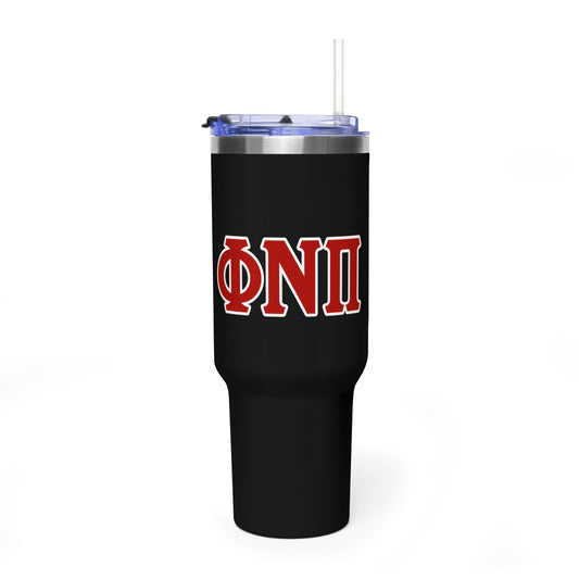 Phi Nu Pi Black Insulated Vacuum Tumbler