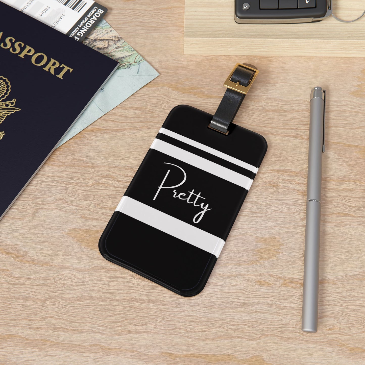 Pretty Black Luggage Tag