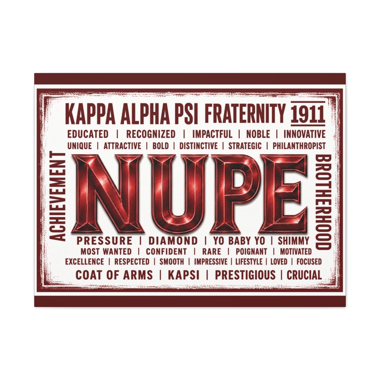 NUPE Crimson Pride Horizontal Wall Art Canvas