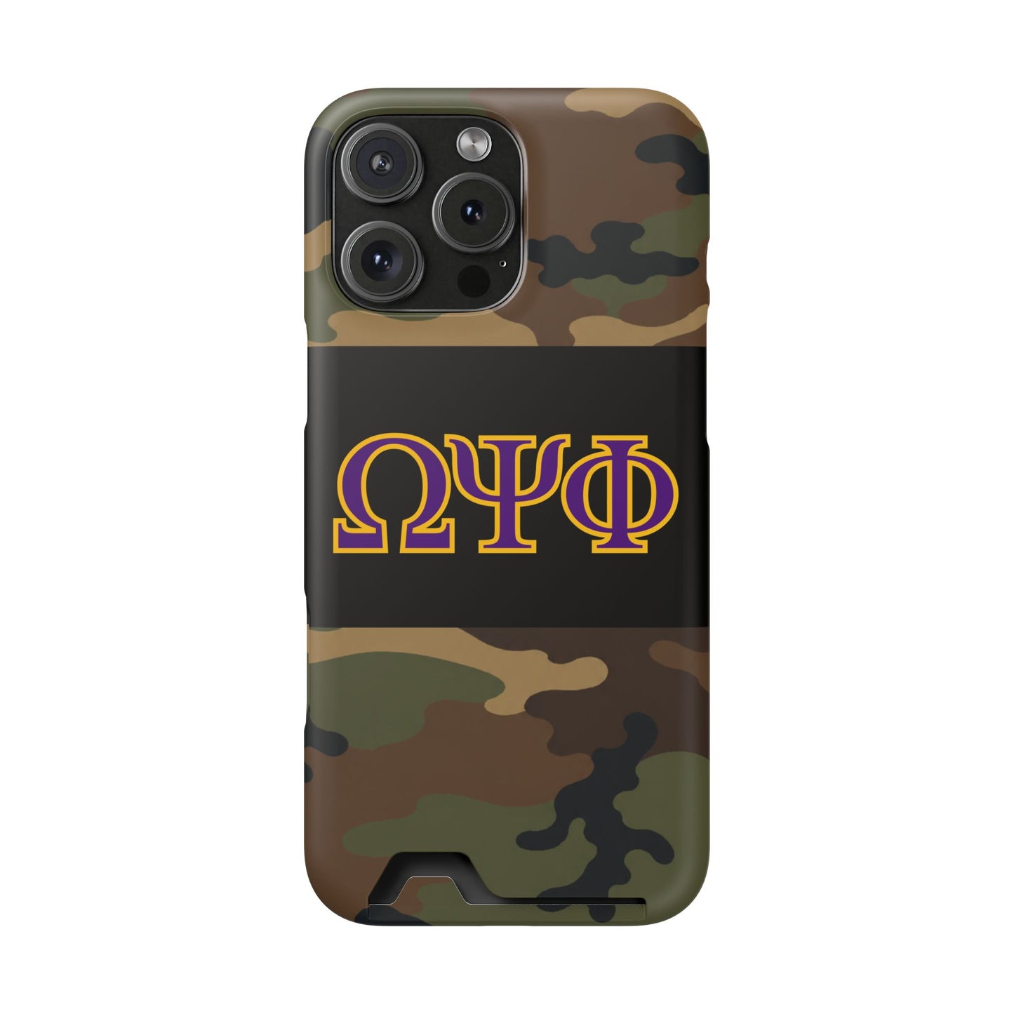 Omega Psi Phi Camo Slim Wallet Phone Card Case