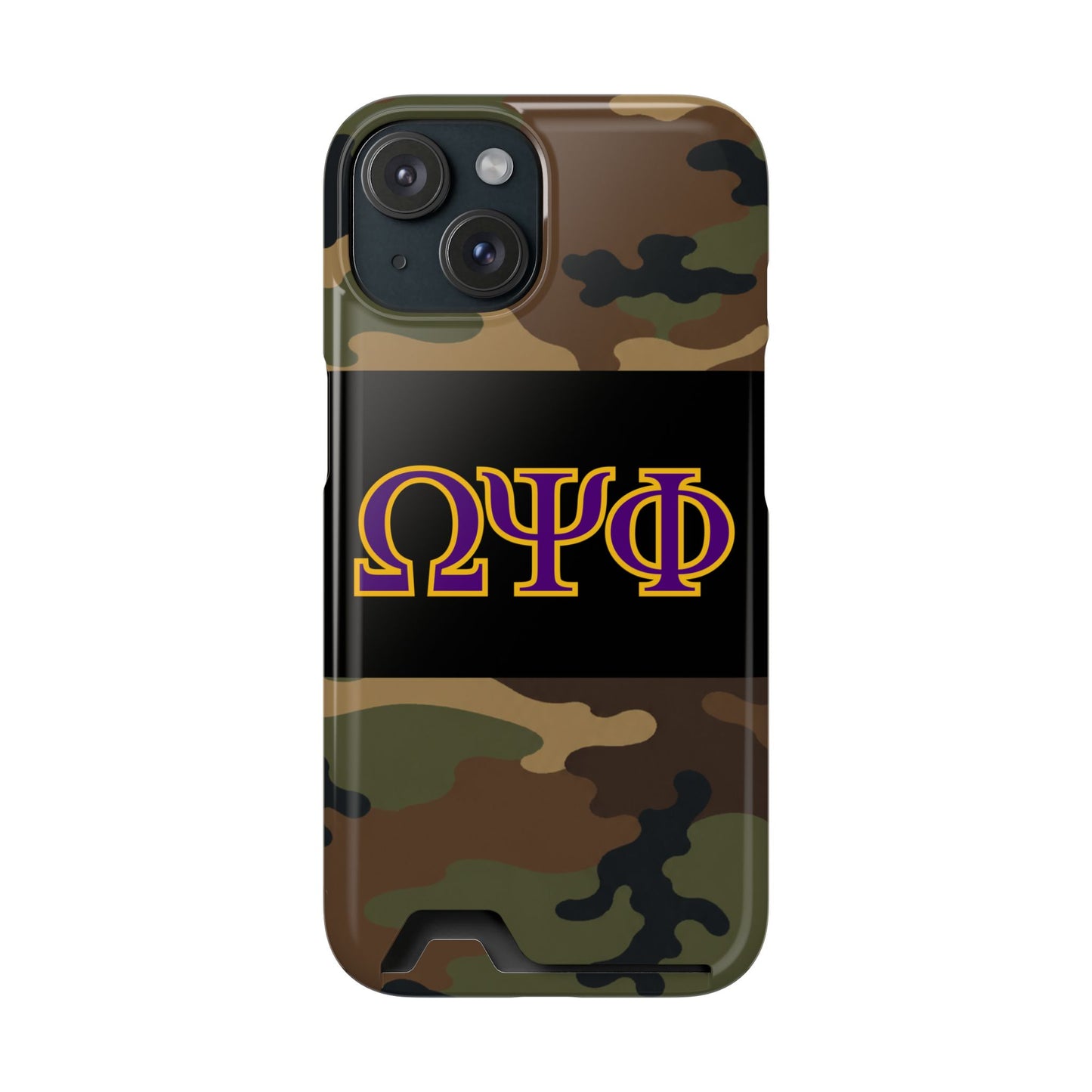 Omega Psi Phi Camo Slim Wallet Phone Card Case