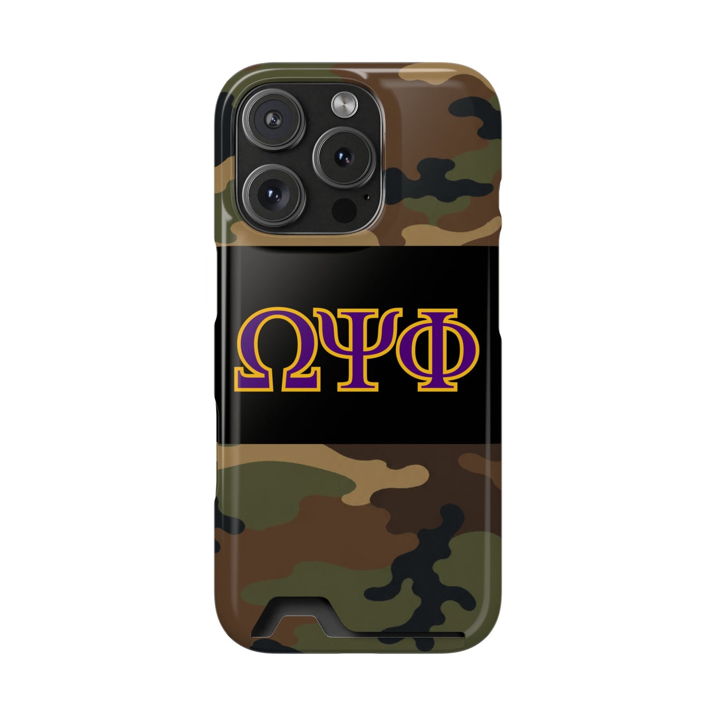 Omega Psi Phi Camo Slim Wallet Phone Card Case