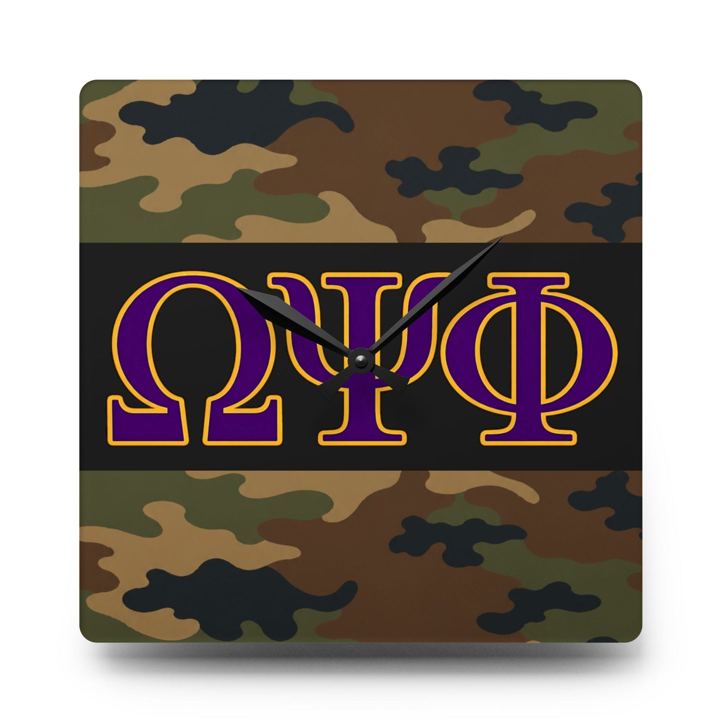Omega Psi Phi Camo Square Wall Clock