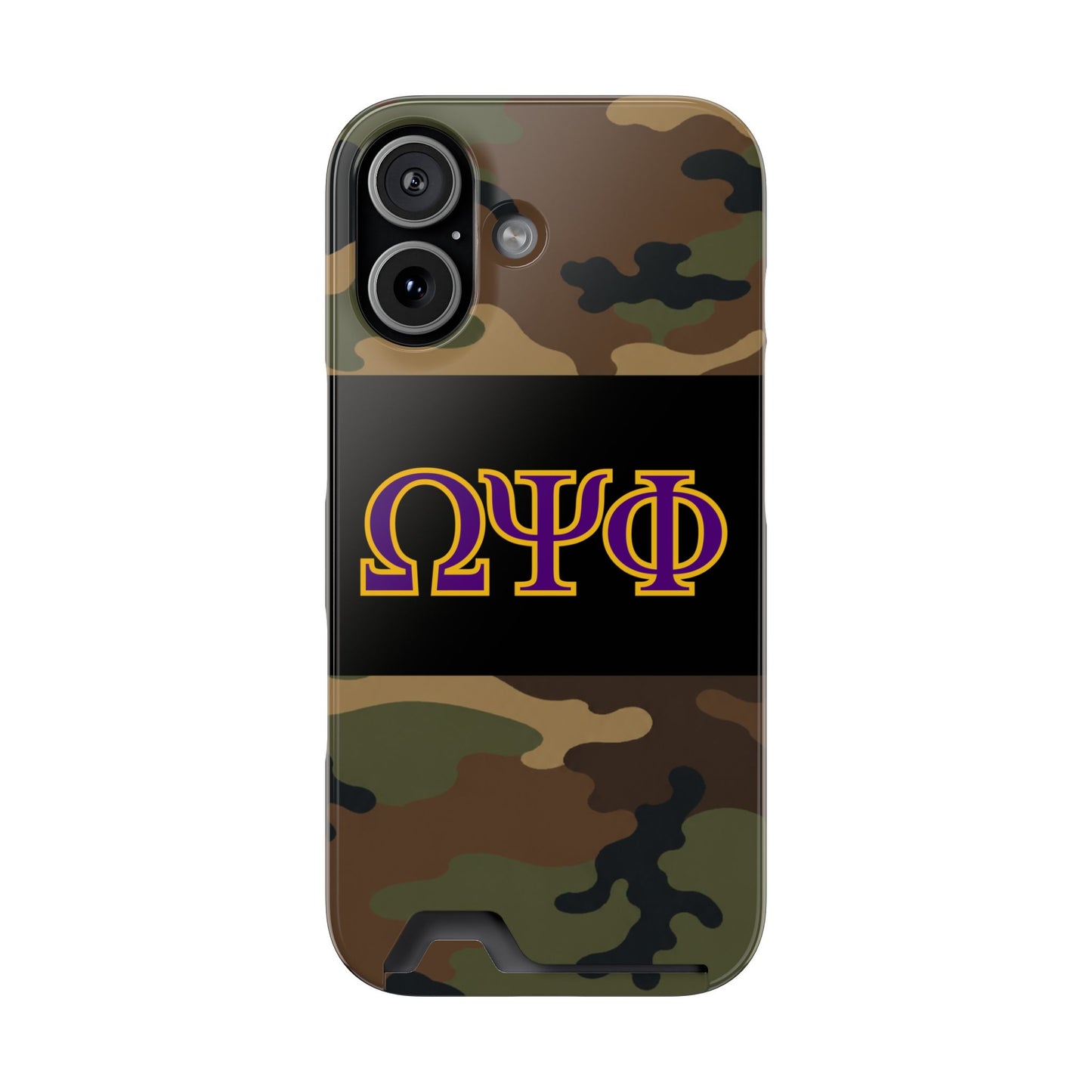Omega Psi Phi Camo Slim Wallet Phone Card Case