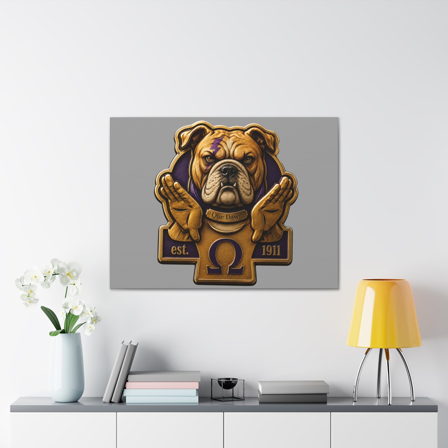 Que Dawg Gray Horizontal Wall Canvas
