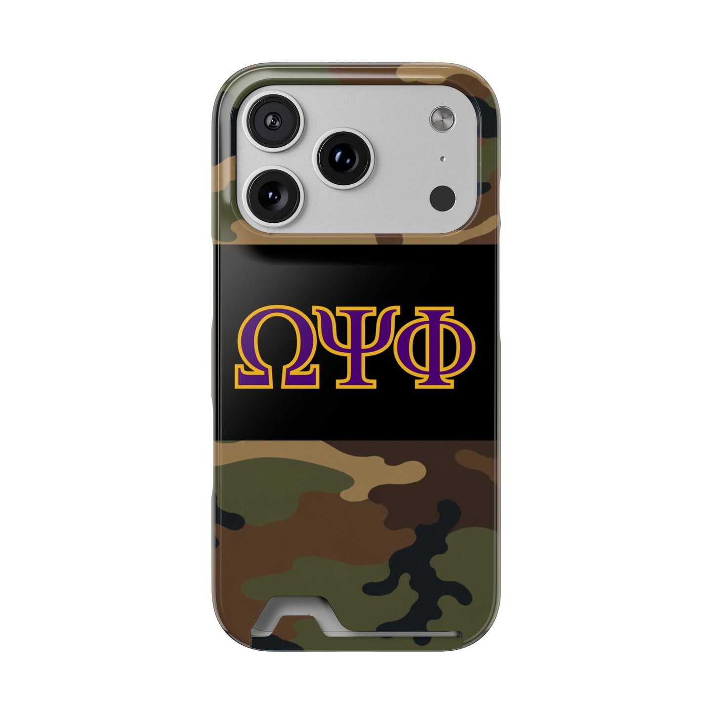 Omega Psi Phi Camo Slim Wallet Phone Card Case