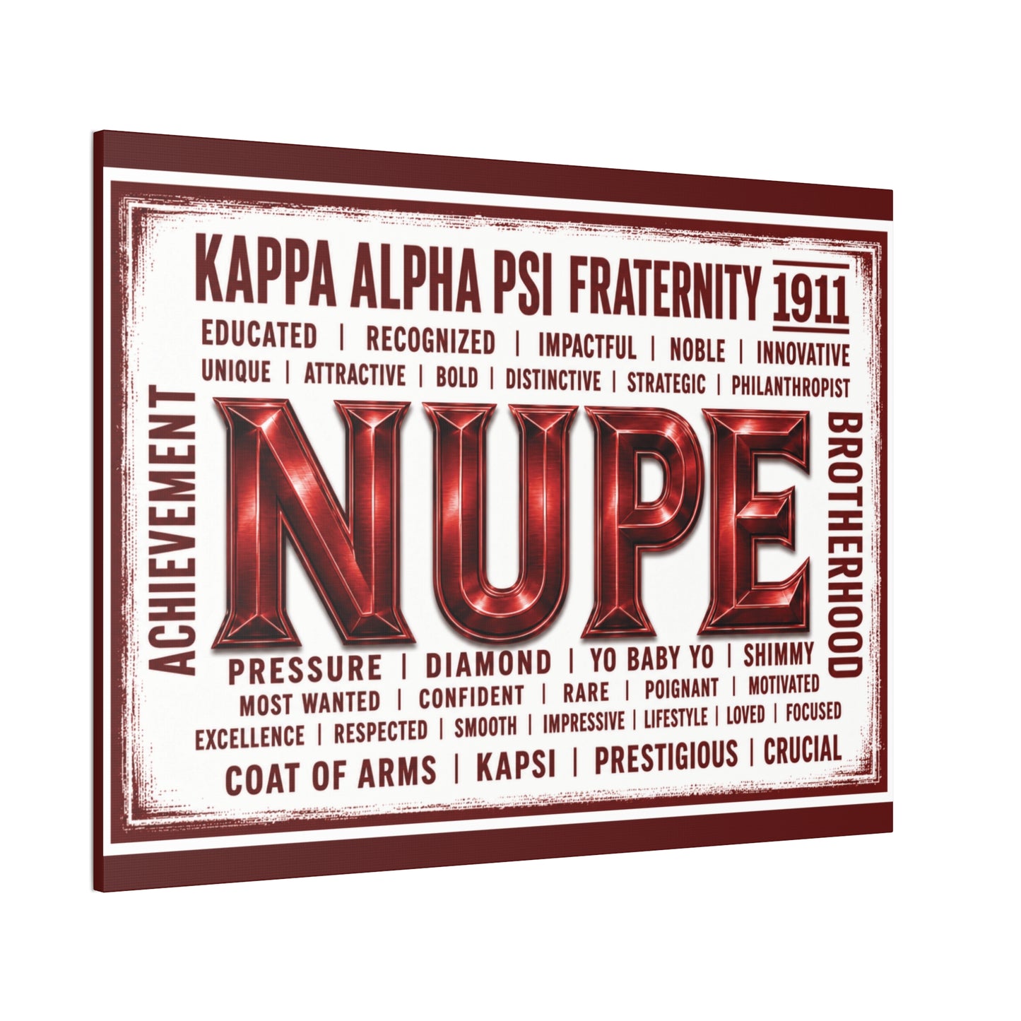 NUPE Crimson Pride Horizontal Wall Art Canvas