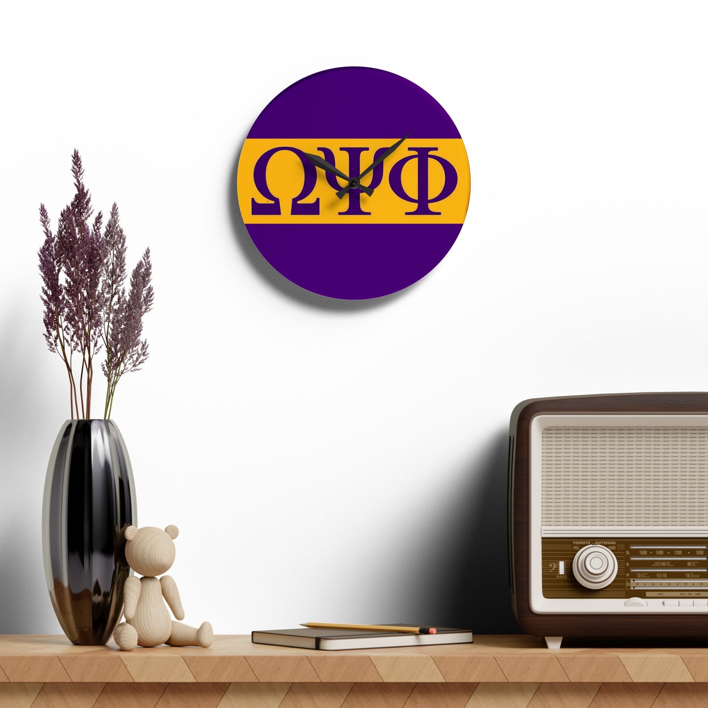 Omega Psi Phi Wall Clock