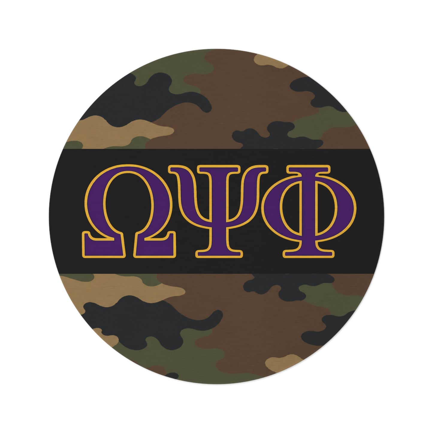 Omega Psi Phi Camo Round Rug