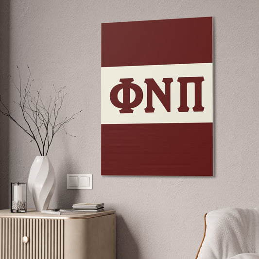 Phi Nu Pi Vertical Wall Canvas