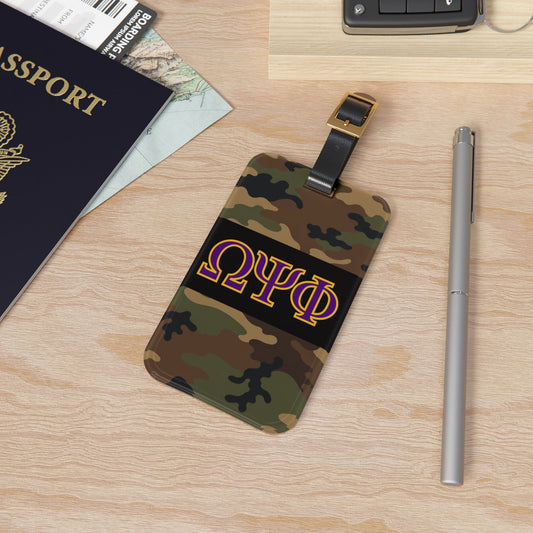 Omega Psi Phi Camo Luggage Tag