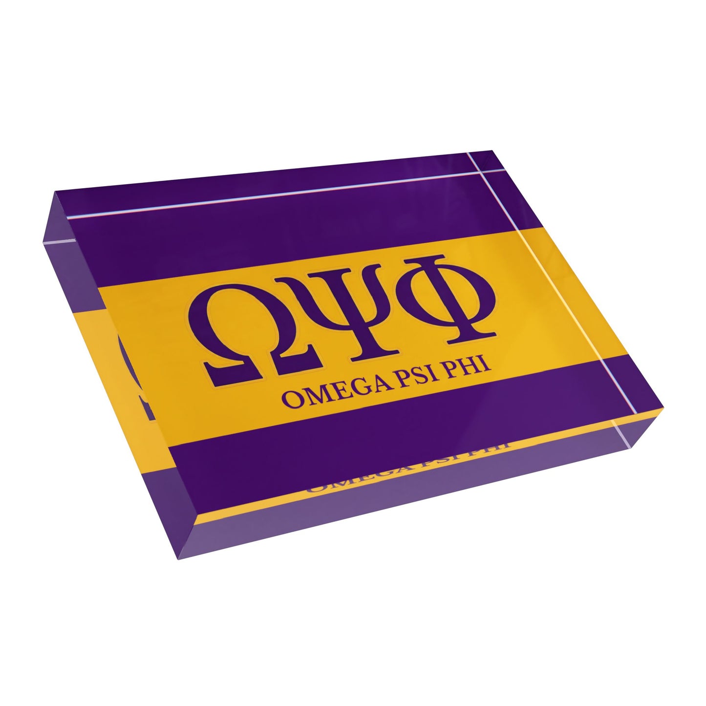 Omega Psi Phi Acrylic Block