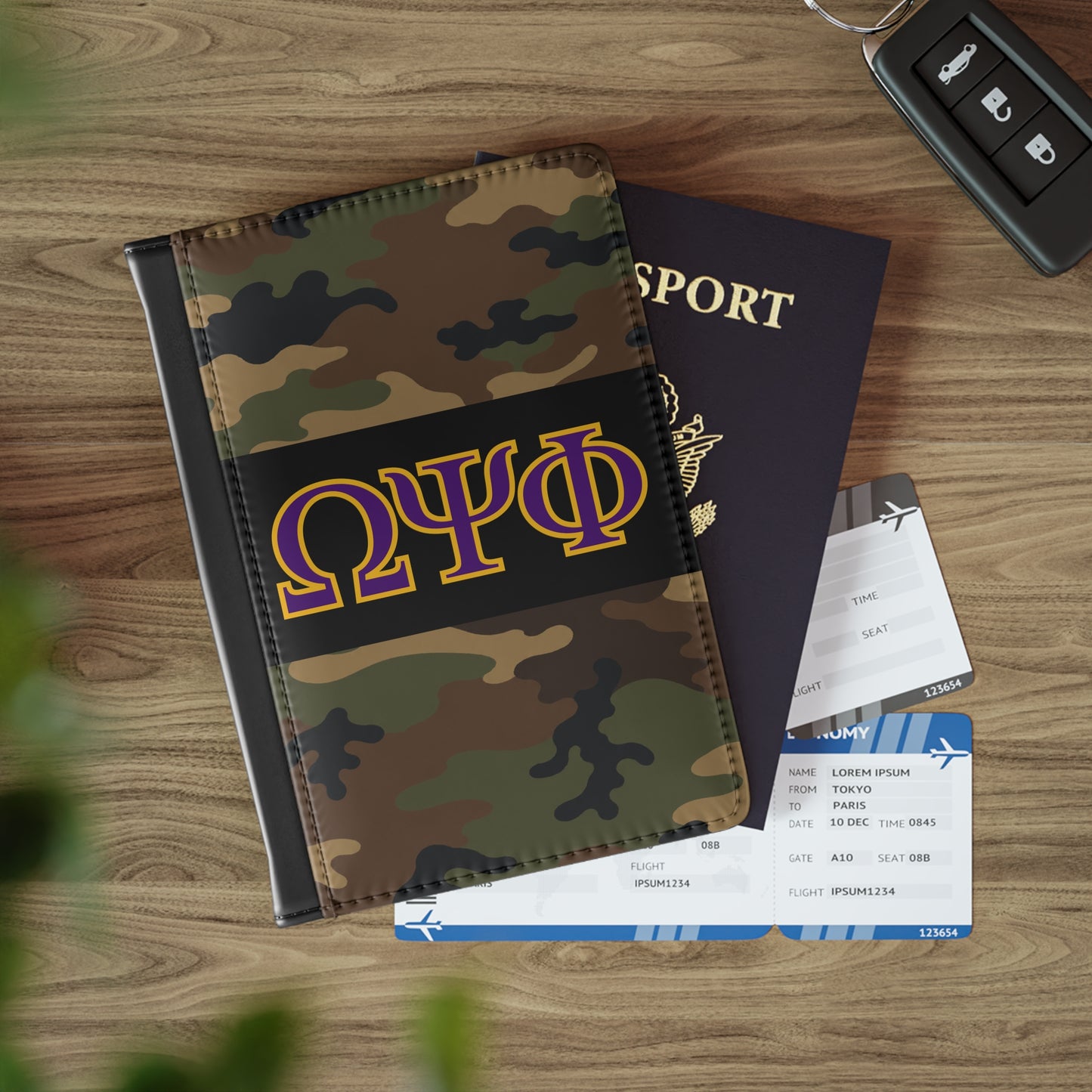 Omega Psi Phi Camo Passport Cover