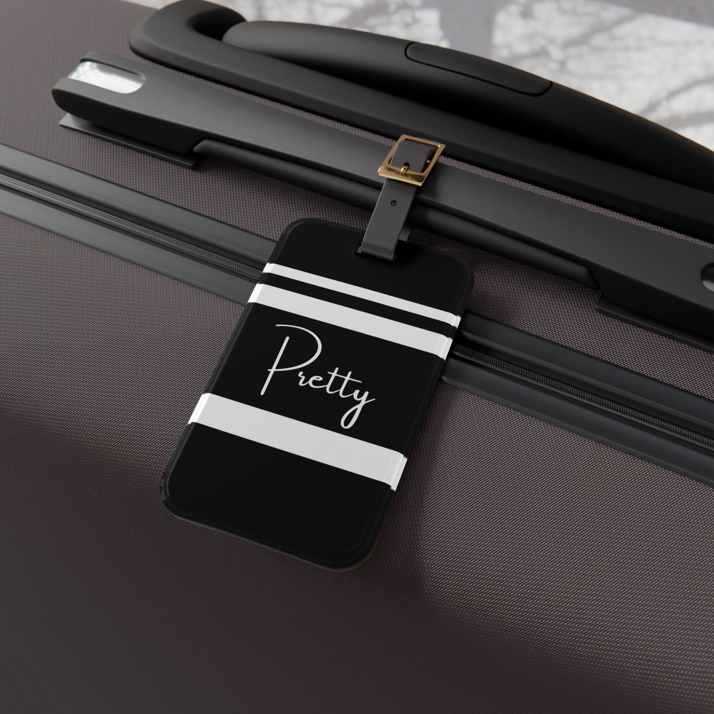 Pretty Black Luggage Tag