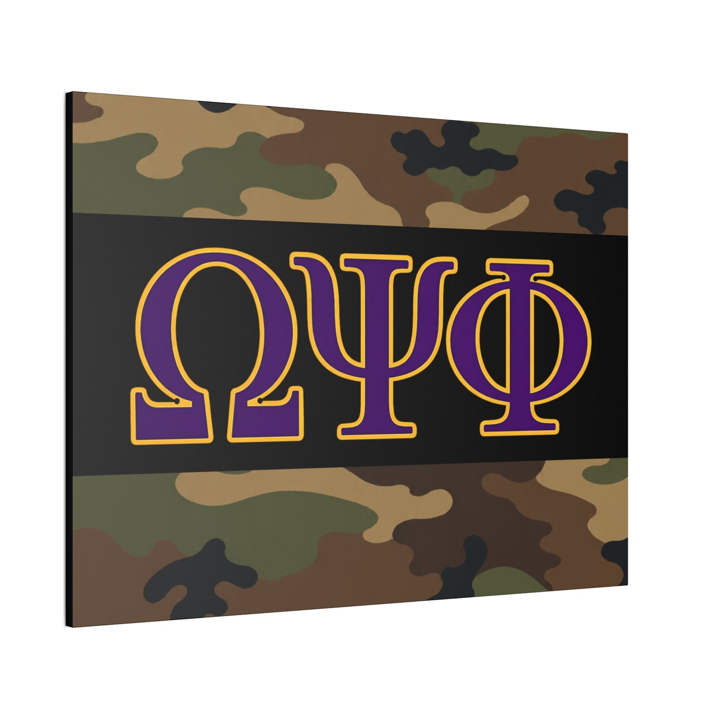 Omega Psi Phi Camo Horizontal Wall Canvas