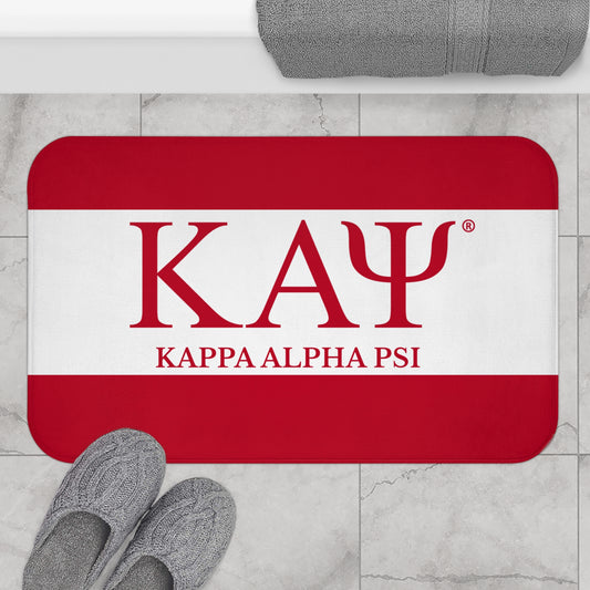 Kappa Licensed Memory Foam Bath Mat — Red & White