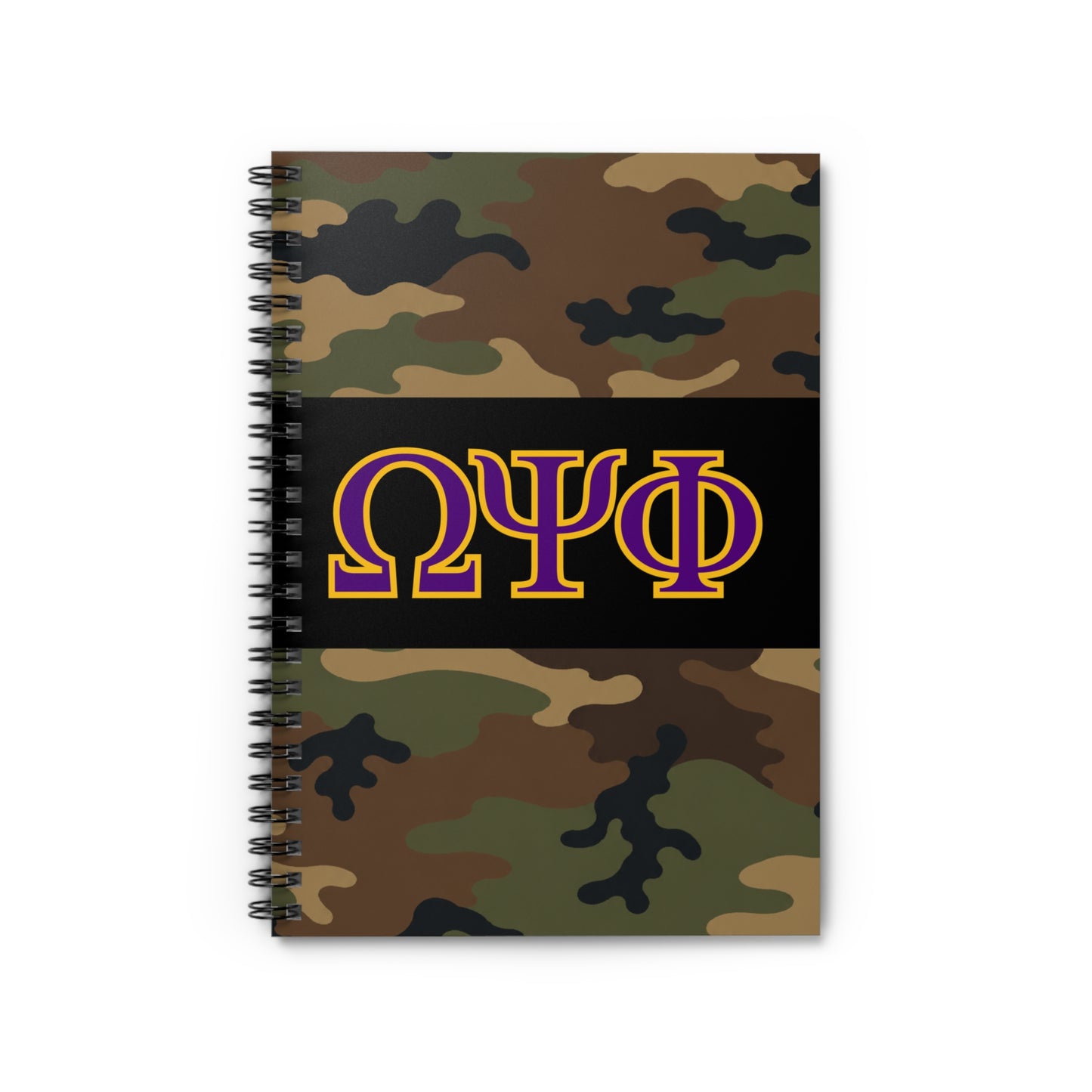 Omega Psi Phi Camo Spiral Notebook